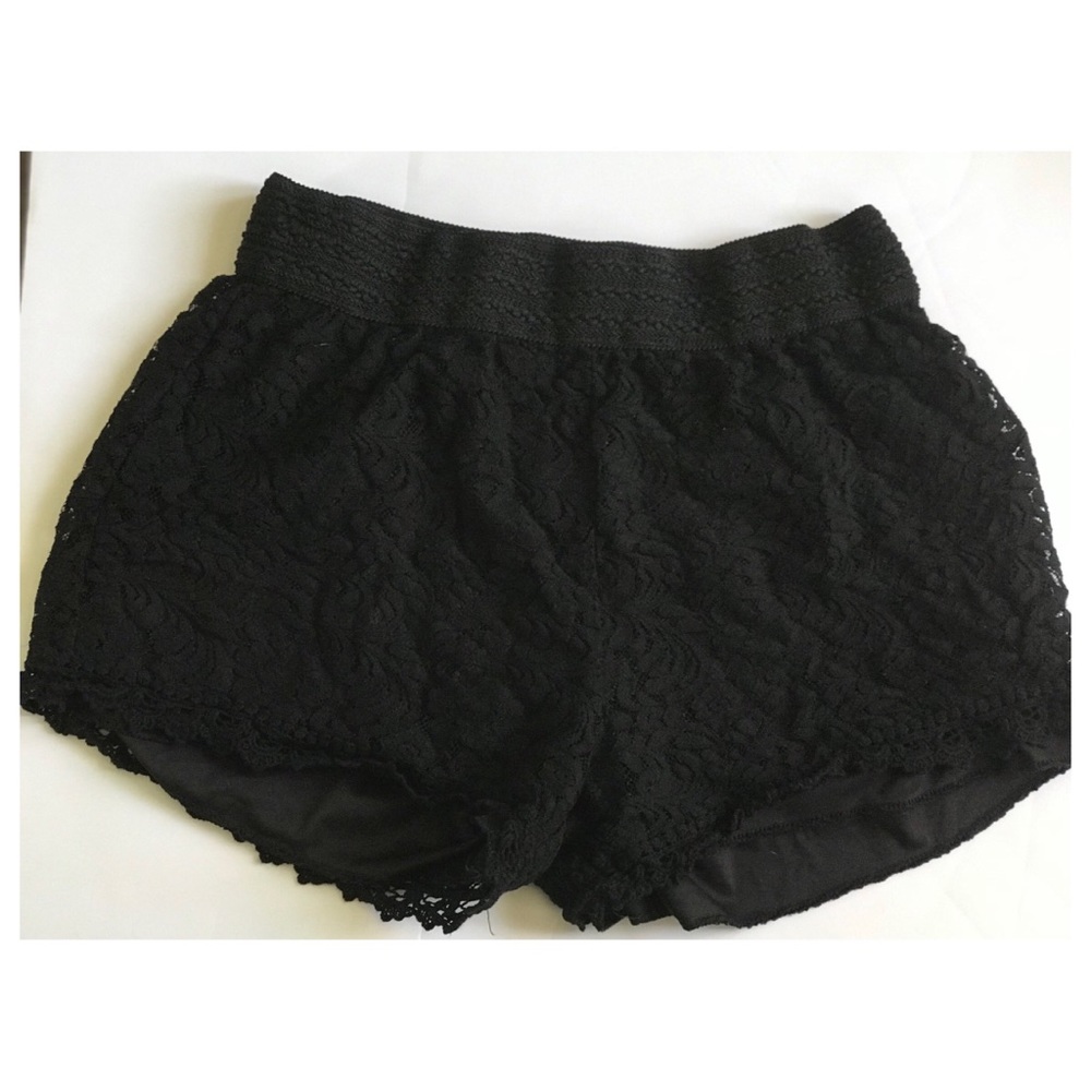 Black lace shorts